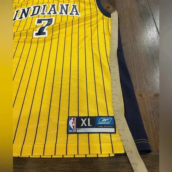 Vintage Reebok Pinstripe Indiana Pacers Jeramaine O'Neal NBA Basketball Jersey - Picture 8 of 8